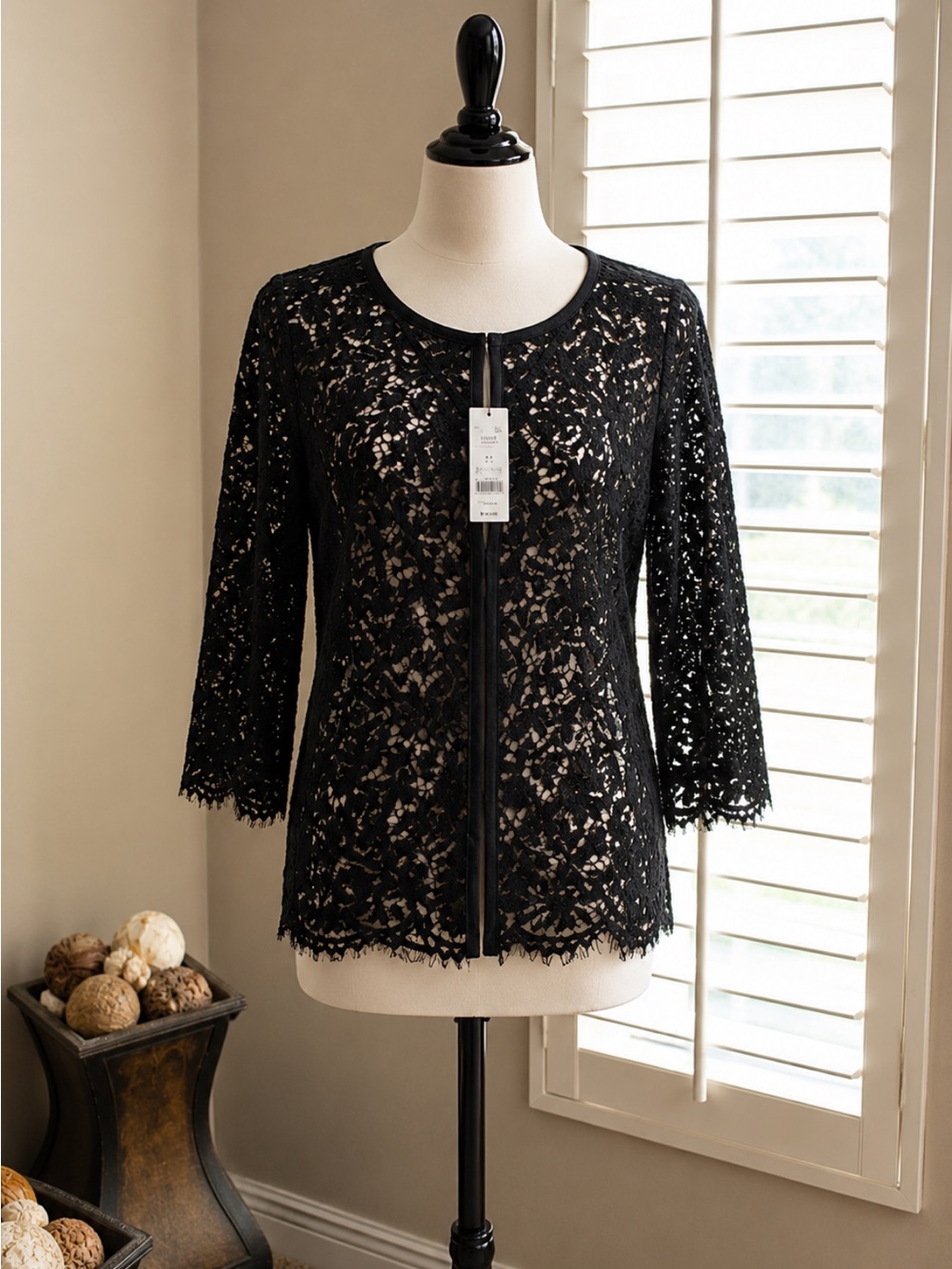 White House Black Market Black Lace Camisole